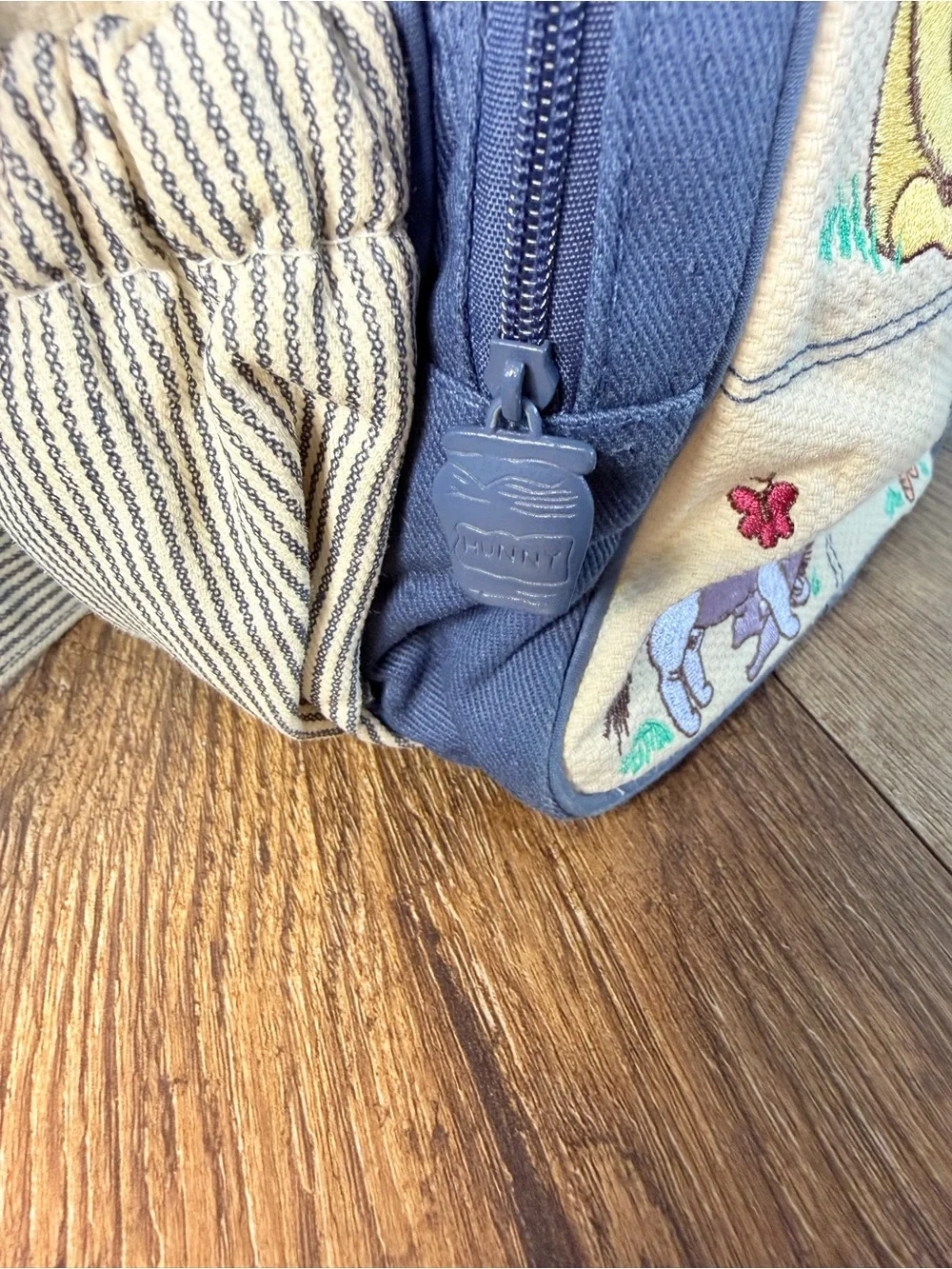Winnie the Pooh Character Vintage Diaper Bag in Navy & Cream